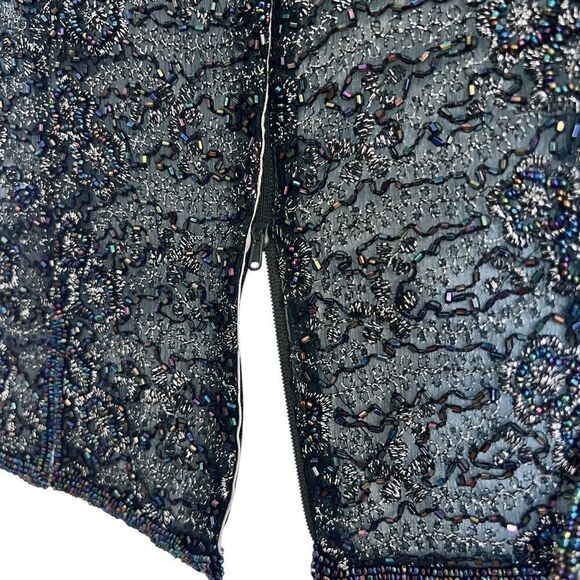 ADRIANNA PAPELL Vintage Beaded Silk Top Size 10 - Picture 5 of 8